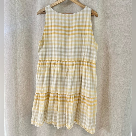 Madewell Button-Front Tiered Mini
Dress Yellow Gingham Dress - Picture 7 of 9